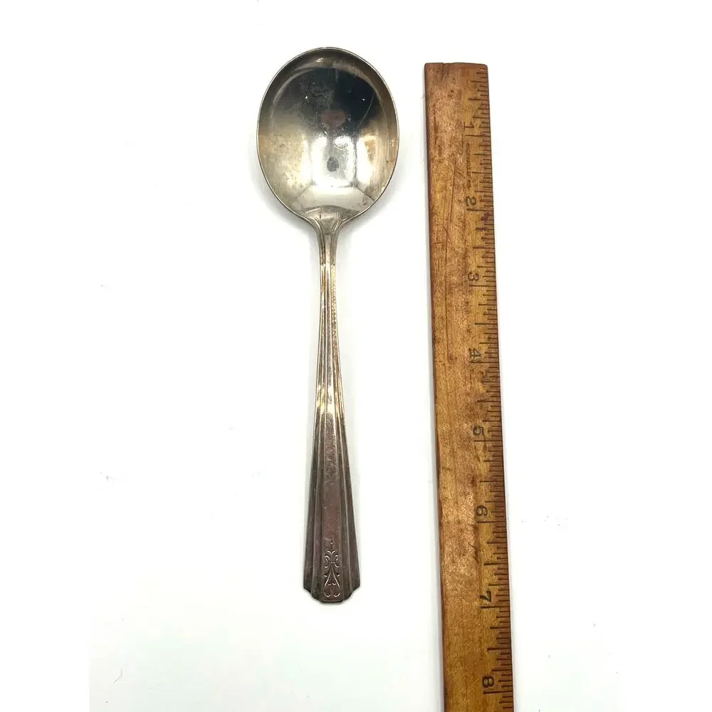 Vintage Collectable Silver Plated Avon Soup Spoons Flatware set of 4
